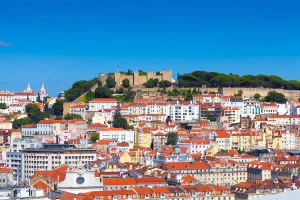 Sao Jorge Kalesi Ile Lizbon Panoraması Portekiz — Stok fotoğraf