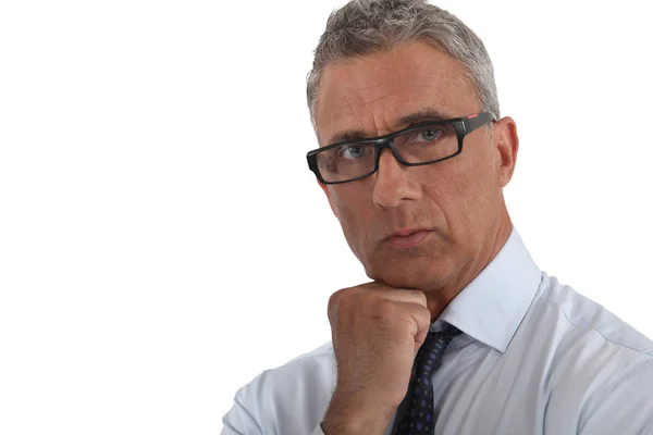 Portrait Man Wearing Thick Rimmed Glasses — Stock Photo, Image