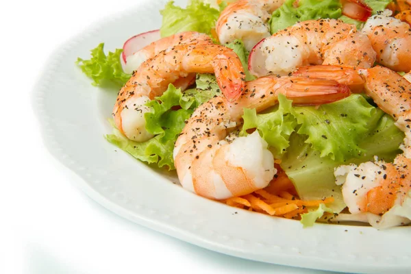 Salad Shrimp Mixed Greens — Stock Photo, Image