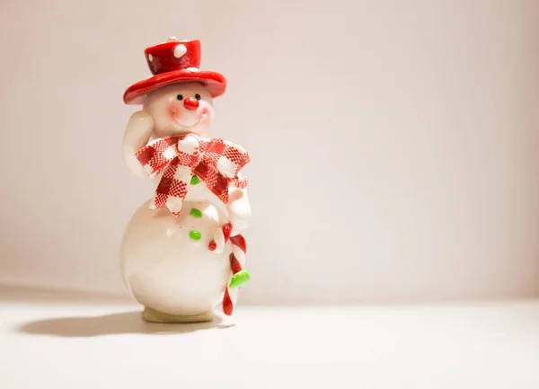 Tarjeta Felicitación Navidad Año Nuevo Con Muñeco Nieve — Foto de Stock