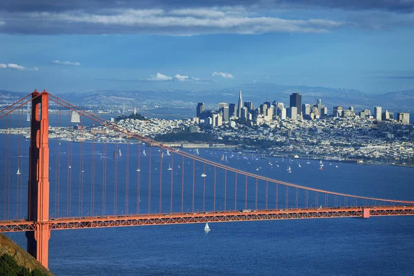 Slavný Pohled Golden Gate Bridge Centrum San Franciska — Stock fotografie