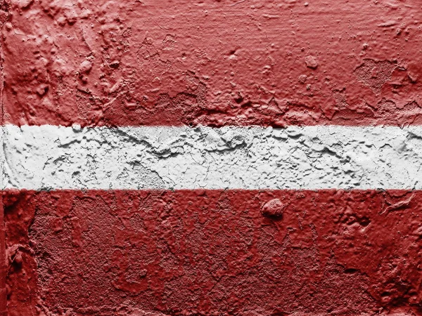 Den Lettiska Flaggan Målade Grunge Vägg — Stockfoto