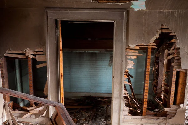 Detailbilder Aus Einem Haus Das Nach Einem Großen Hausbrand Verlassen — Stockfoto