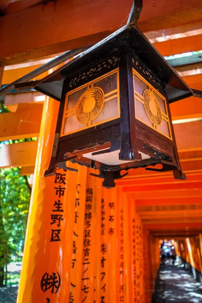 Linterna Tradicional Santuario Fushimi Inari Taisha Kyoto Japón — Foto de Stock