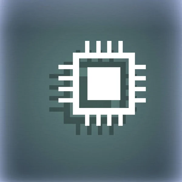 Ikona Centralnej Jednostki Przetwarzania Symbol Koła Schematu Technologicznego Niebiesko Zielone — Zdjęcie stockowe