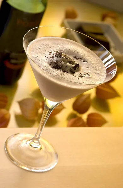 Voltear Con Escamas Chokolate Vaso Martini — Foto de Stock