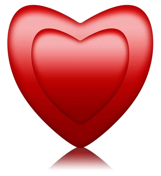 Kırmızı Kalp Beyazüzerine Izole Edilmiş Kırpma Yolu Sevgililer Günü Anneler — Stok fotoğraf