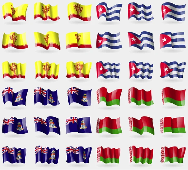 Chuvashia Cuba Islas Caimán Bielorrusia Conjunto Banderas Los Países Del — Foto de Stock