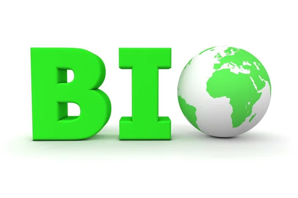 Palabra Verde Bio Con Globo Reemplazando Letra — Foto de Stock