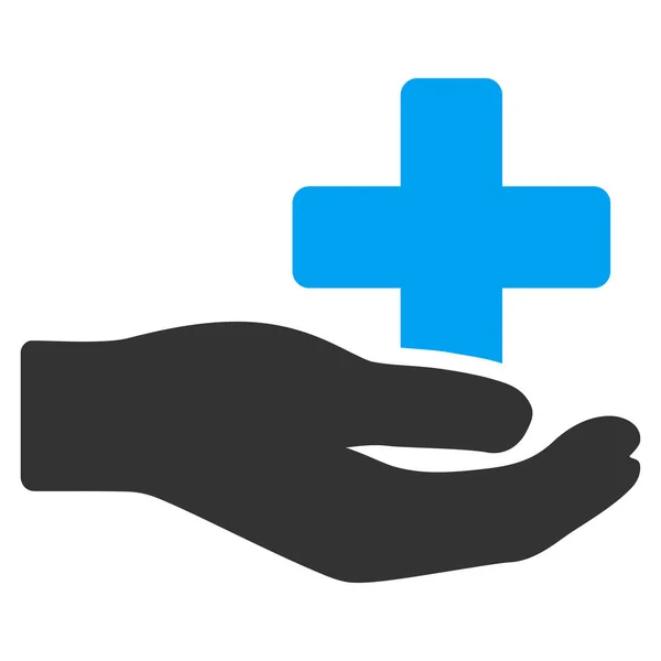 Saúde Doação Ícone Raster Estilo Bicolor Símbolo Plano Cores Azul — Fotografia de Stock