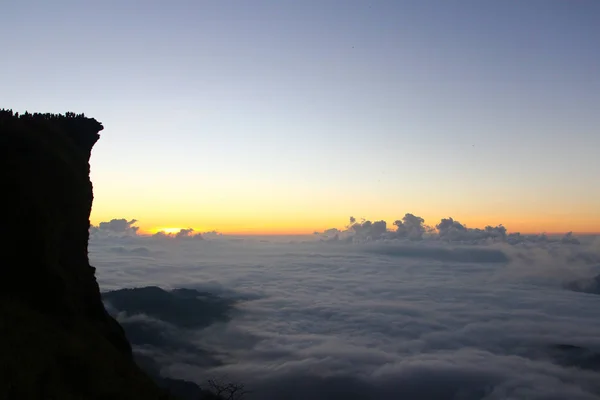 Scena Sunrise Szczyt Cloudscape Phu Chi Chia — Zdjęcie stockowe