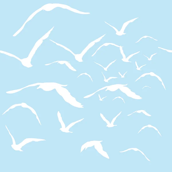 Silhouetten Weißer Tauben Fliegen — Stockfoto