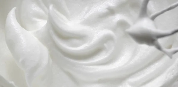 Macro Whipped Egg Whites Cream — Stock Photo, Image