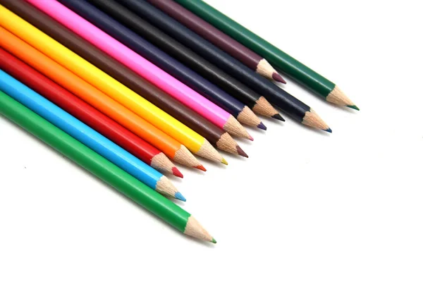 Belos Lápis Coloridos Canetas — Fotografia de Stock