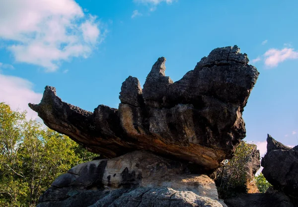 Pietra Montagna Phu Pha Thoep Parco Nazionale Provincia Mukdahan Thailandia — Foto Stock