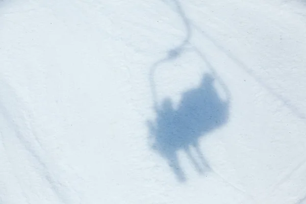 Лыжный Подъемник Тень Снегу Альпы Австрия — стоковое фото