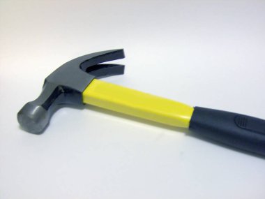 Steel Hammer tool on white background clipart