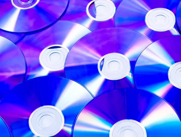 Imagen Primer Plano Una Pila Dvd Azules Con Reflejos —  Fotos de Stock
