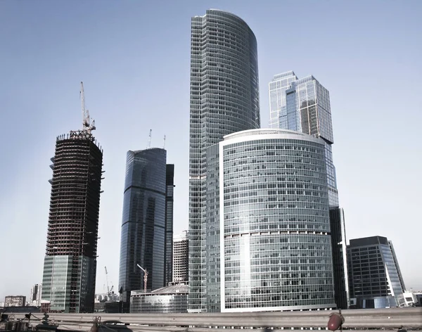 Edifício Edifícios Altos Centro Negócios Moscou — Fotografia de Stock