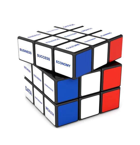 Rubik França Bandeira Economia Sucesso Negócios Símbolo Trabalho Equipe — Fotografia de Stock