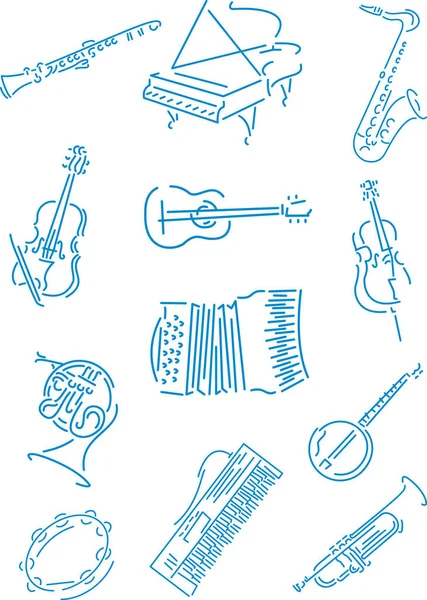 Ilustración Vectorial Abstracta Instrumentos Musicales — Foto de Stock