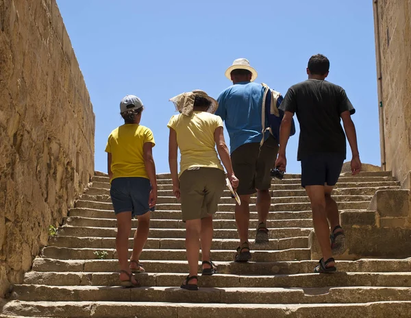 Familia Vacaciones País Mediterráneo Aquí Malta — Foto de Stock