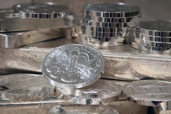 Філармонія Австрійський Срібні Злитки Одна Унція Монети — стокове фото
