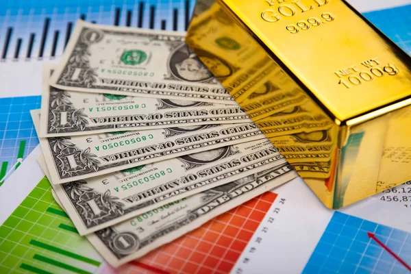 Fundo Ouro Conceito Financeiro Ambiental — Fotografia de Stock