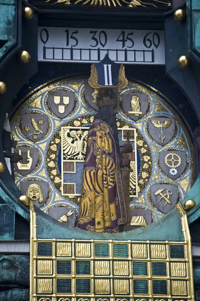 Λεπτομέρεια Από Διάσημο Jugendstil Ankeruhr Στη Βιέννη — Φωτογραφία Αρχείου