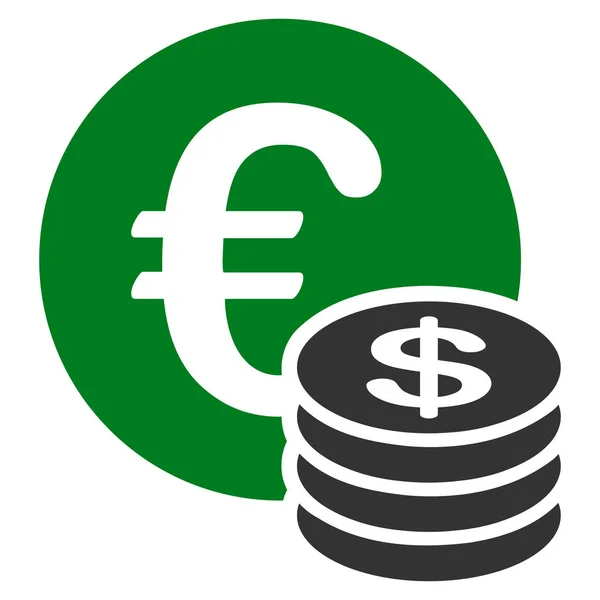 Icono Pila Monedas Dólar Estilo Glifo Bicolor Plano Símbolo Verde — Foto de Stock