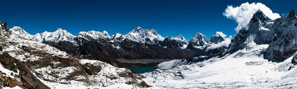 Πανοραμική Θέα Του Ιμαλαίαυ Κορυφές Everest Lhotse Nuptse Και Άλλοι — Φωτογραφία Αρχείου
