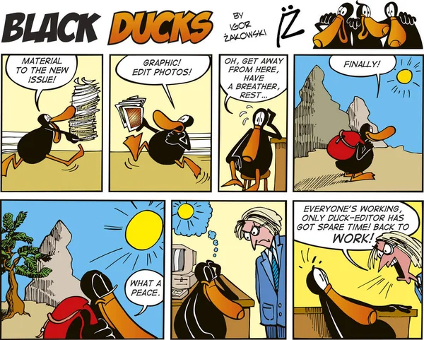 Μαύρο Ducks Comic Strip Επεισόδιο — Φωτογραφία Αρχείου