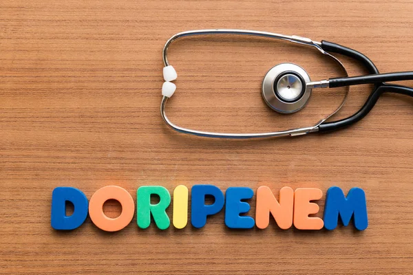 Doripenem Colorful Word White Background Stethoscope — Stock Photo, Image