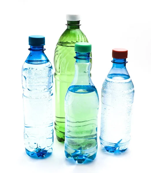 Butelki Wody Izolowane Białym Tle — Zdjęcie stockowe