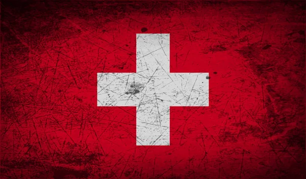 Drapeau Suisse Avec Une Texture Ancienne Illustration — Photo