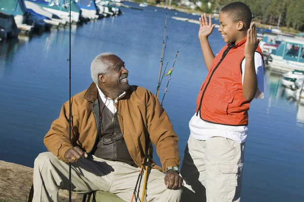 Happy Grandfather Grandson — Stock Photo, Image