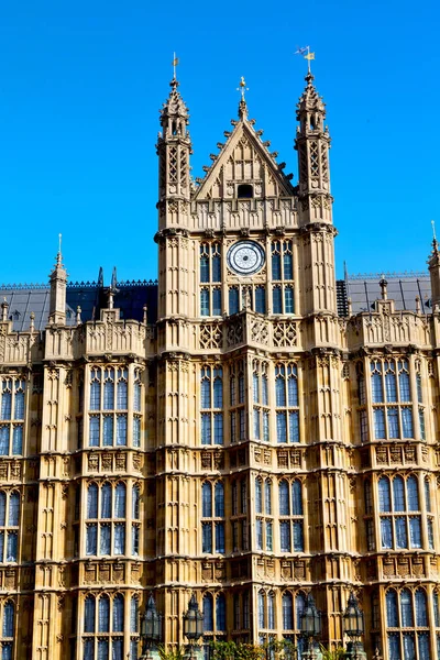 Londres Viejo Parlamento Histórico Ventana Cristal Estructura Cielo —  Fotos de Stock