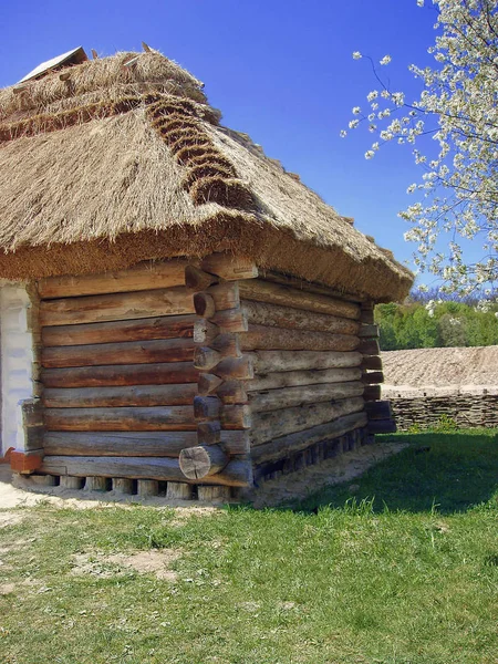 Casa Campo Ucraniana Bajo Techo Paja — Foto de Stock