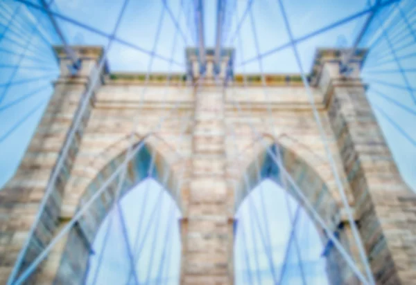 Rozmyte Tło Brooklyn Bridge Nyc Celowo Zamazane Postprodukcji Efekt Bokeh — Zdjęcie stockowe