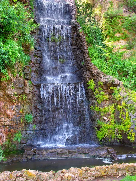 Bela Cachoeira Fluindo Krape Park Norte Illinois — Fotografia de Stock