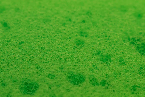 绿色海绵宏照片纹理气泡绿色 — 图库照片
