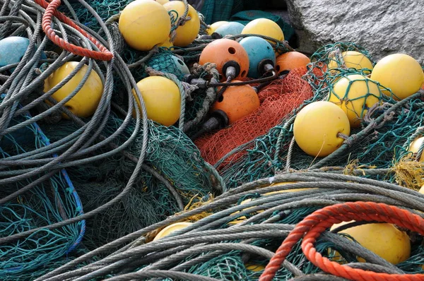 Redes Pesca Hermosos Colores Herramientas Pescador — Foto de Stock