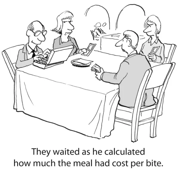 Waited Calculated How Much Meal Had Cost Bite — Stock Photo, Image