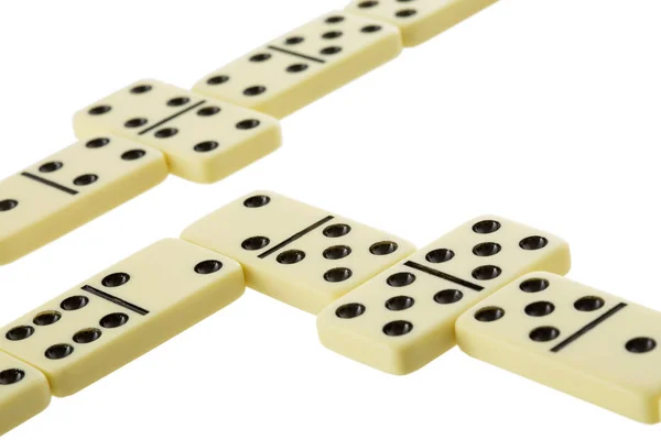 Beyaz Zemin Üzerinde Domino Kemikler — Stok fotoğraf