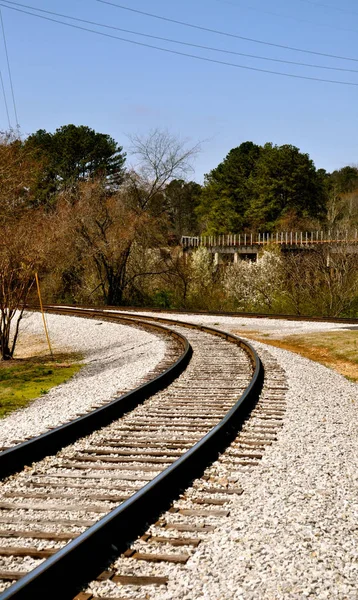 Metallic Rail Way Road Destination — Stock Photo, Image