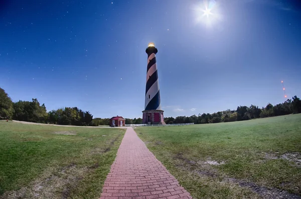 Listras Diagonais Preto Branco Marcam Farol Cabo Hatteras Sua Nova — Fotografia de Stock