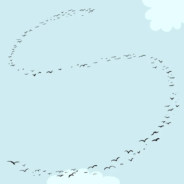 Ilustración Una Bandada Aves Forma Letra — Foto de Stock