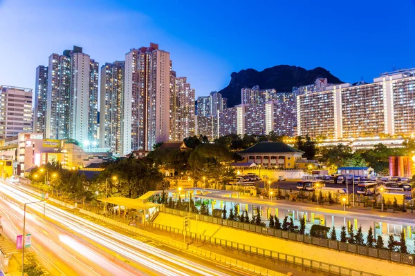 Kowloon Distrito Residencial Hong Kong Por Noche — Foto de Stock