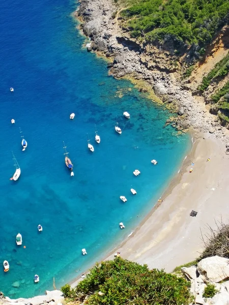 Coll Baix Beach Playa Mallorca Španělsko Zátoka Průzračnými Tyrkysovými Vodami — Stock fotografie