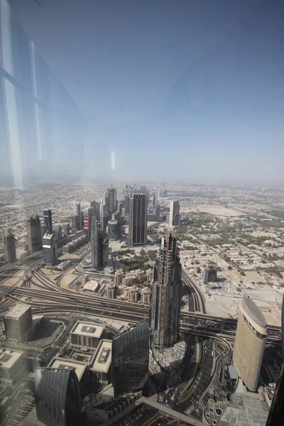 Панорамний Вид Місто Дубай Знаменитий Хмарочос Бурдж Халіфа Єднані Арабські — стокове фото